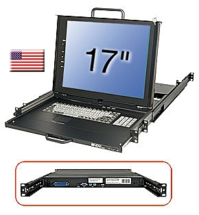 Lindy 19" Modular KVM Terminal Pro with 17" LCD, US layout