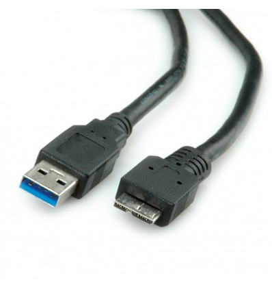 ROLINE USB 3.0 Cable, USB Type A M - USB Type Micro B M 0.8 m