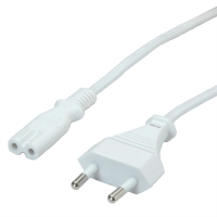 VALUE Euro Power Cable, 2-pin, white, 3 m