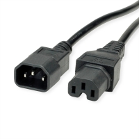 VALUE Powercable IEC320/C14 Male - C15 Female, black, 1 m