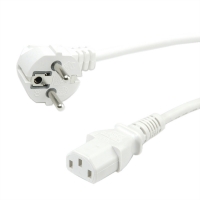 VALUE Power Cable, straight IEC Conncector, white, 0.6 m