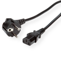 VALUE Power Cable, straight IEC Conncector, black, 0.6 m