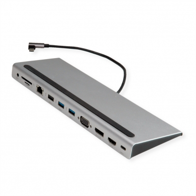 Value USB 3.2 Gen 2 Type C Multiport Docking Station, 4K HDMI/DP, VGA, 2x USB 3.2 Gen