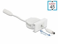 Delock Easy 45 Module Power Retractable Cable DC 5.5 x 2.1 mm female / male white