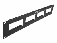 Delock Easy 45 19″ Patch Panel cut-out 4 x 90.5 x 45.2 mm, 2U, black