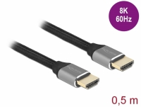 Delock Ultra High Speed HDMI Cable 48 Gbps 8K 60 Hz grey 0.5 m
