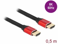 Delock Ultra High Speed HDMI Cable 48 Gbps 8K 60 Hz red 0.5 m