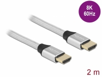 Delock Ultra High Speed HDMI Cable 48 Gbps 8K 60 Hz silver 2 m