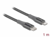 Delock Data and charging cable USB Type-C™ to Lightning™ for iPhone™, iPad™ and iPod™ grey 1 m MFi