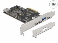 Delock PCI Express x4 Card to 3 x USB Type-C™ + 2 x USB Type-A - SuperSpeed USB 10 Gbps - Low Profile Form Factor
