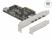 Delock PCI Express x4 Card to 4 x USB Type-C™ + 1 x USB Type-A - SuperSpeed USB 10 Gbps - Low Profile Form Factor
