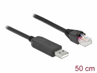 Delock Serial Connection Cable with FTDI chipset, USB 2.0 Type-A male to RS-232 RJ45 male 50 cm black