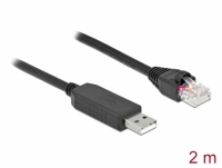 Delock Serial Connection Cable with FTDI chipset, USB 2.0 Type-A male to RS-232 RJ45 male 2 m black