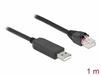 Delock Serial Connection Cable with FTDI chipset, USB 2.0 Type-A male to RS-232 RJ45 male 1 m black