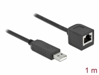 Delock Serial Connection Cable with FTDI chipset, USB 2.0 Type-A male to RS-232 RJ45 female 1 m black