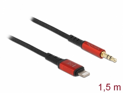 Delock Audio Cable 8 pin Lightning™ male to Stereo jack male 3.5 mm 3 pin 1.5 m