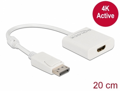 Delock Adapter DisplayPort 1.2 male to HDMI female 4K Active white