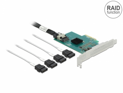 Delock PCI Express Card to 4 x SATA 6 Gb/s RAID and HyperDuo - Low Profile Form Factor