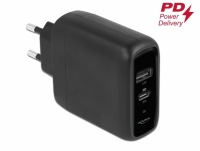 Delock USB Charger USB Type-C™ PD 3.0 and USB Type-A with 20 W + 12 W