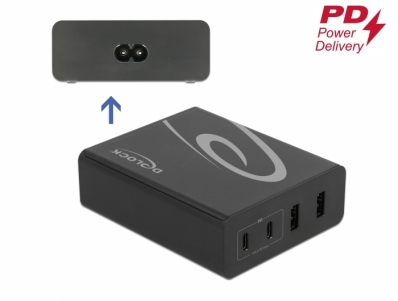 Delock USB Charger 2 x USB Type-C™ PD + 2 x USB Type-A with 112 W