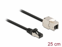 Delock Cable RJ45 plug to Keystone Module RJ45 jack Cat.6A 25 cm black