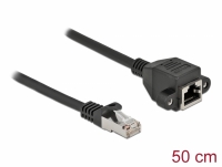 Delock Network Extension Cable S/FTP RJ45 plug to RJ45 jack Cat.6A 50 cm black