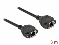 Delock Network Extension Cable S/FTP RJ45 jack to RJ45 jack Cat.6A 3 m black