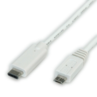 VALUE USB 2.0 Cable, C - Micro B, M/M, white, 1.0 m