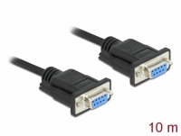Delock Serial Cable RS-232 D-Sub 9 female to female null modem with narrow plug housing - Full Handshaking - 10 m