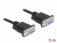 Delock Serial Cable RS-232 D-Sub 9 female to female null modem with narrow plug housing - Full Handshaking - 5 m