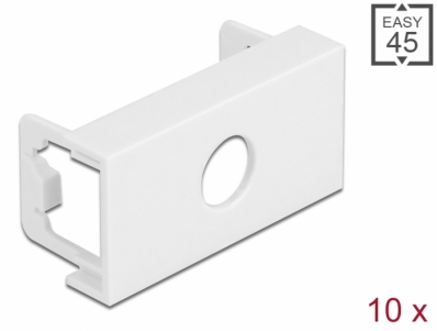 Delock Easy 45 Module Plate Round cut-out M10, 45 x 22.5 mm 10 pieces white