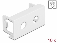 Delock Easy 45 Module Plate Round cut-out 2 x M8, 45 x 22.5 mm 10 pieces white