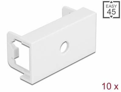 Delock Easy 45 Module Plate Round cut-out M6, 45 x 22.5 mm 10 pieces white