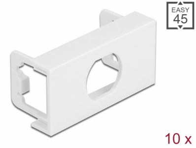 Delock Easy 45 Module Plate Round cut-out M15 Anti-twist, 45 x 22.5 mm 10 pieces white