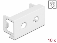 Delock Easy 45 Module Plate Round cut-out 2 x M8 Anti-twist, 45 x 22.5 mm 10 pieces white