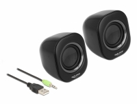Delock Mini Stereo PC Speaker with 3.5 mm stereo jack male and USB powered