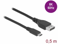 Delock Bidirectional USB Type-C™ to DisplayPort Cable (DP Alt Mode) 8K 60 Hz 0.5 m DP 8K certified