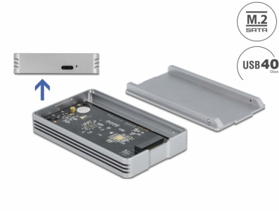 Delock USB4™ 40 Gbps Enclosure for 1 x M.2 NVMe SSD - tool free