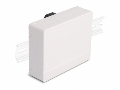 Delock Optical Fiber Connection Box for DIN Rail 4 x SC Simplex or LC Duplex white