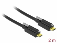 Delock Cable SuperSpeed USB 10 Gbps (USB 3.2 Gen 2) USB Type-C™ male > USB Type-C™ male with screw on top 2 m black