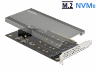 Delock PCI Express x16 Card to 4 x internal NVMe M.2 Key M with Heat Sink and Fan - Bifurcation