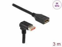 Delock DisplayPort extension cable male 90° downwards angled to female 8K 60 Hz 3 m