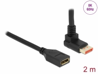 Delock DisplayPort extension cable male 90° upwards angled to female 8K 60 Hz 2 m
