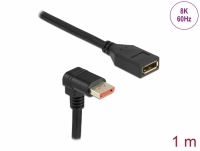 Delock DisplayPort extension cable male 90° downwards angled to female 8K 60 Hz 1 m