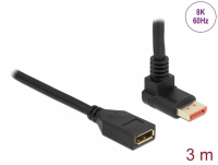Delock DisplayPort extension cable male 90° upwards angled to female 8K 60 Hz 3 m