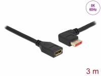 Delock DisplayPort extension cable male 90° left angled to female 8K 60 Hz 3 m