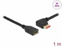 Delock DisplayPort extension cable male 90° left angled to female 8K 60 Hz 1 m