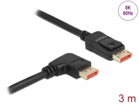 Delock DisplayPort cable male straight to male 90° right angled 8K 60 Hz 3 m