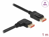 Delock DisplayPort cable male straight to male 90° right angled 8K 60 Hz 1 m
