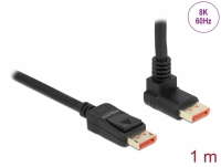 Delock DisplayPort cable male straight to male 90° upwards angled 8K 60 Hz 1 m